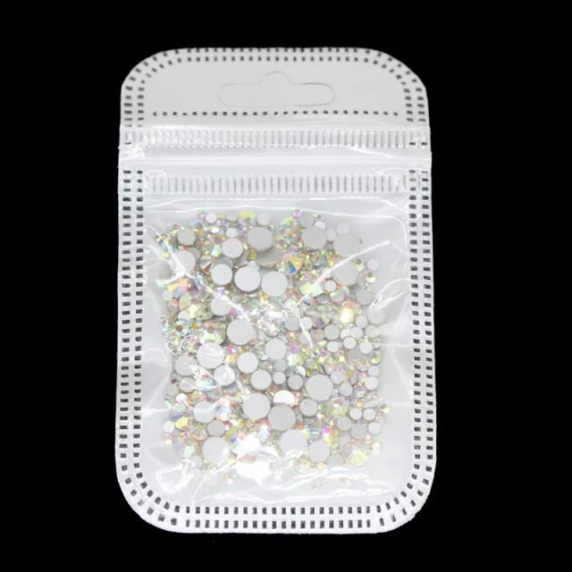Cristais Planos de Strass em Tamanhos Mistos - 400 Peças em 40 Cores para Unhas, Rosto, Artesanato e Decoração de Festivais