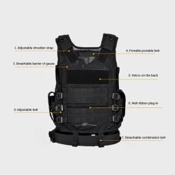 Respirável SWAT Tactical Molle Vest, Armadura de Combate Militar, Coletes Do Exército, Airsoft Training Jacket, Apto para a Segurança, Caça, Ao Ar Livre, CS Jogo - Image 5