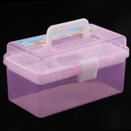 Caixa de Ferramentas de Jóias e Pintura Rosa, Armazenamento Doméstico, Organizador com alça - Image 5