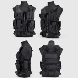 Leve colete tático militar respirável, resistente, suporte de coldre, colete de treinamento de combate ajustável para adultos - Image 3