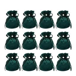 12 pçs/lote 10x12cm verde veludo malotes jóias embalagem display drawstring embalagem presente sacos & malotes - Image 6