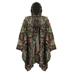 Ghillie capa de folhas 3d de caça, roupas de camuflagem respirável para observação de pássaros, poncho à prova de vento para sniper airsoft gear - Image 3