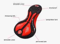 Wosawe-shorts de ciclismo com 3d e 5d almofada, respirável, para bicicleta de estrada, mtb, equitação, roupa interior acolchoada, diy - Image 4