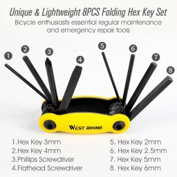 West Biking-Bicicleta Repair Tools Kit, Multitool, Corrente, Hex, Falou, Chave, Chave De Fenda, 10 em 1 Conjunto, Estrada, MTB, Bicicleta, Ciclismo - Image 2