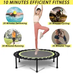 Mini trampolim de fitness para adultos, cama de salto silenciosa, trampolins elásticos, exercício aeróbico, interior e exterior, 40 ", 400bls - Image 3