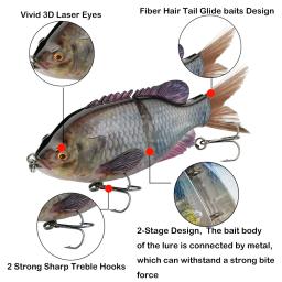Johncoo 140mm 57g 2 segmento vibração s curva natação articulada iscas de pesca caçador para baixo pique muskie isca dura wobbler - Image 2