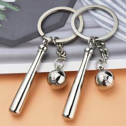 Creative Baseball Keychain, 3D Ball Stick Metal Chaveiro, Anel de carro Pingente, Sports Series, Novo, K4229 - Image 1