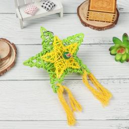 Gaiola de rotim/papel natural, gaiola de mastigar para pássaros de estimação, brinquedos, papagaio, triturador, decoração de suspensão para casa - Image 2