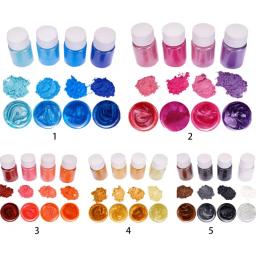 Resina de cores mistas diy 4 tamanhos, confecção de joias artesanato pó brilhante conjunto de pigmento luminoso material epóxi de cristal - Image 1