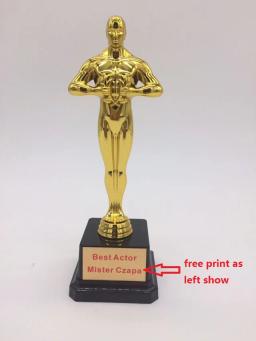 Venda quente tamanho pequeno oscar troféu prêmio, oscar troféu 19cm hollywood oscar festa favores prêmio - Image 1