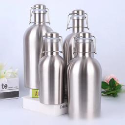 Garrafas de cerveja portáteis de aço inoxidável, garrafas de cerveja resistentes com 32oz/64oz, tampa superior segura para fabricação em casa - Image 2