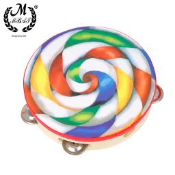 M MBAT-Pandeiro à mão para crianças, pirulito colorido, instrumento de percussão, brinquedo musical, presentes de Natal para crianças, 8 in - Image 1