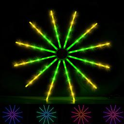 Fogo de artifício luzes de natal corda ws2812b rgb-96 led rf 4key 18 modos festa feriado festival decoração ao ar livre iluminação ip65 usb 5v - Image 1