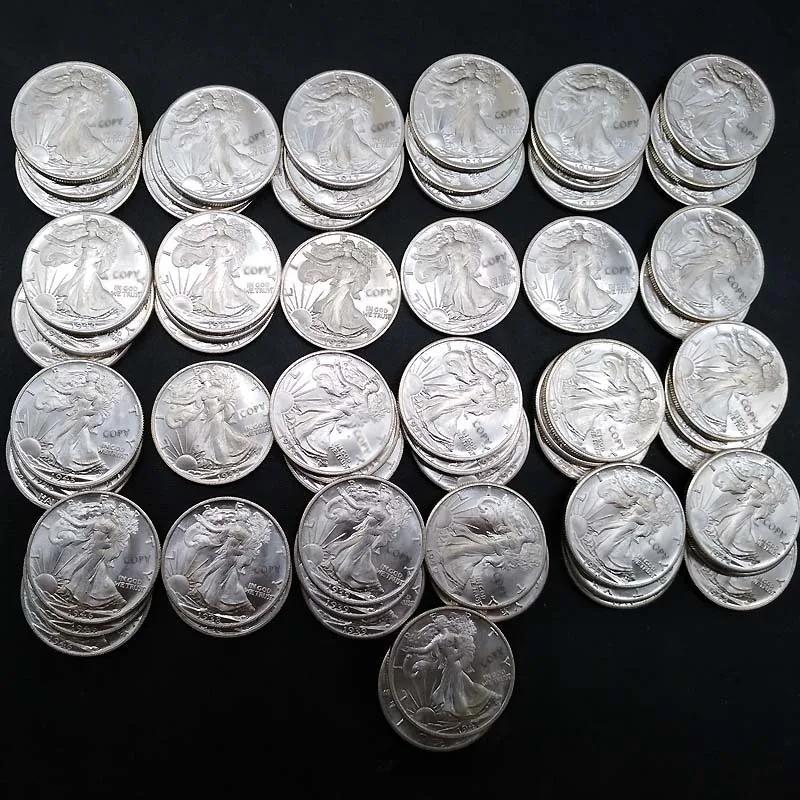 Replica Conjunto Completo de Moedas EUA, Half Dollar, Walking Coins, Liberdade, 1920-1950 Coleção, 63PCs - Image 1