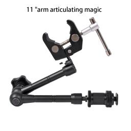 Magia ajustável braço articulado, super braçadeira, monitor de montagem, câmera DSLR, luz LED, vídeo LCD, Flash, 11" - Image 1