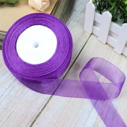 Fitas de organza para decoração de Natal, festa de casamento, embrulho, artesanato DIY, 12mm, 15mm, 20mm, 25mm, 40mm, 50mm, rolo, 50 jardas - Image 4