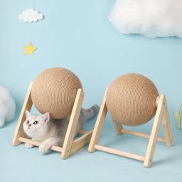 Gato coçar bola brinquedo gatinho sisal corda bola placa moagem patas brinquedos gatos scratcher resistente ao desgaste móveis para animais de estimação suprimentos - Image 4