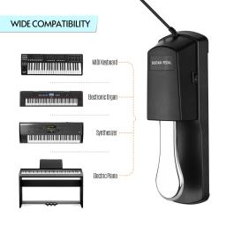 Piano Sustain Pedal Teclado Damper Pedal 6.35mm Plug para Órgão Eletrônico MIDI Teclados Pianos Digitais com Interruptor de Polaridade - Image 2
