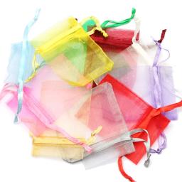 Bolsa para presente e embalagem de joias, 50 unidades, em organza, doces, festa de casamento, lembranças, bolsas personalizáveis, presente, sacolas - Image 2