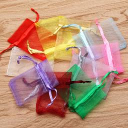 Bolsa para presente e embalagem de joias, 50 unidades, em organza, doces, festa de casamento, lembranças, bolsas personalizáveis, presente, sacolas - Image 1