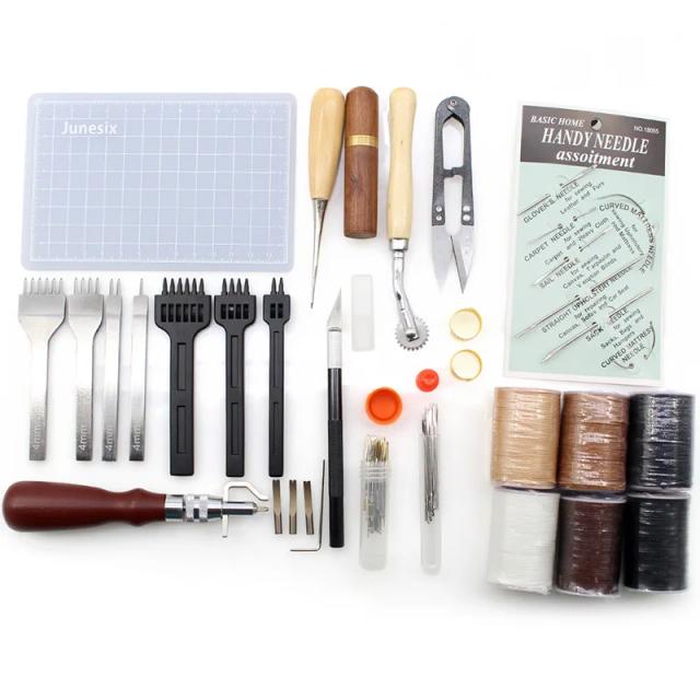 Kit Completo de Ferramentas para Trabalho em Couro - Produção de Selas, Sapatos e Projetos DIY