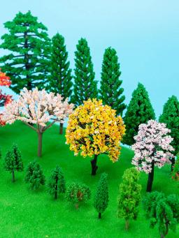Árvore em miniatura para layout ferroviário modelo, Wargame, Terreno, Acessórios Paisagem, Cenário de montanha, Diorama, Decoração Jardim, Escala N - Image 5