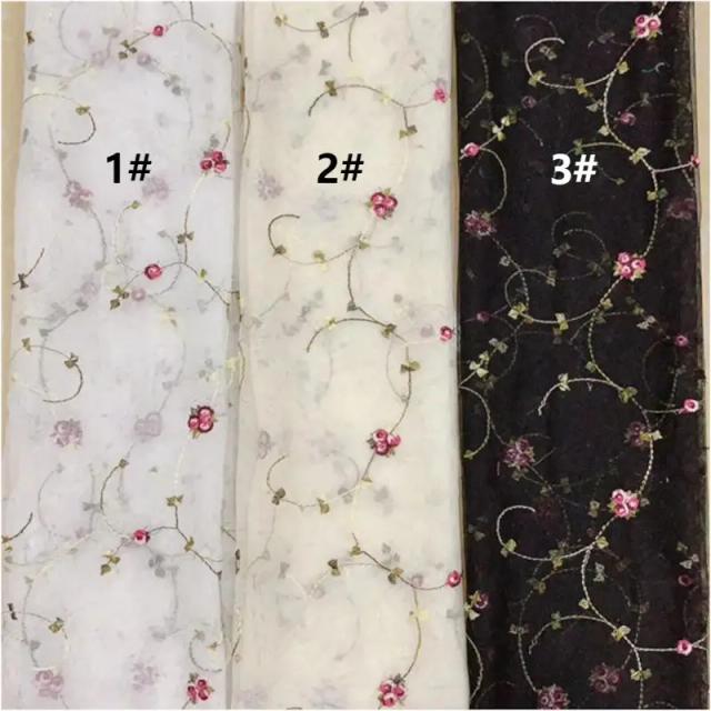 Tecido Renda Floral Bordado Tule Puro 150cm Largura