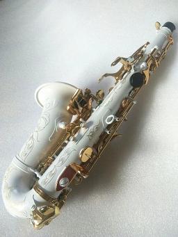 Saxofone soprano curvo, Sax branco acessórios completos, alta qualidade, novo - Image 3