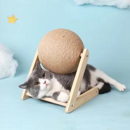 Gato coçar bola brinquedo gatinho sisal corda bola placa moagem patas brinquedos gatos scratcher resistente ao desgaste móveis para animais de estimação suprimentos - Image 2