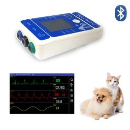 Vet bluetooth hanheld monitores nibp pressão arterial ecg spo2 temp pluse braço sonda circuifere oxímetro monitores clínica hospitalar para animais de estimação - Image 2