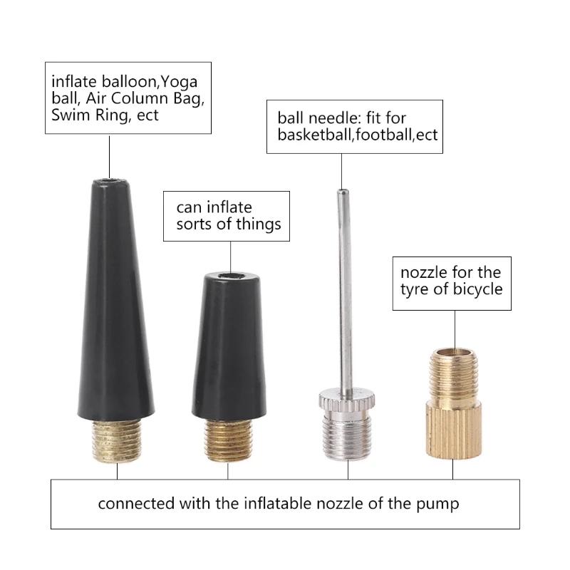 Conjunto de agulhas para inflar bomba de ar, 4 unidades, agulha, bico adaptador, bicicletas, pneu, compressor de ar - Image 1