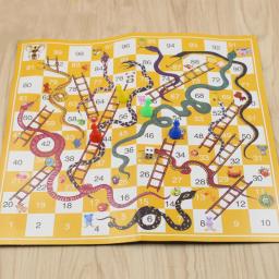 Jogos de tabuleiro portáteis engraçados para crianças, conjunto de jogos de festa com escada de papel de cobra e xadrez voadores, brinquedos para crianças de 25x25 cm - Image 3