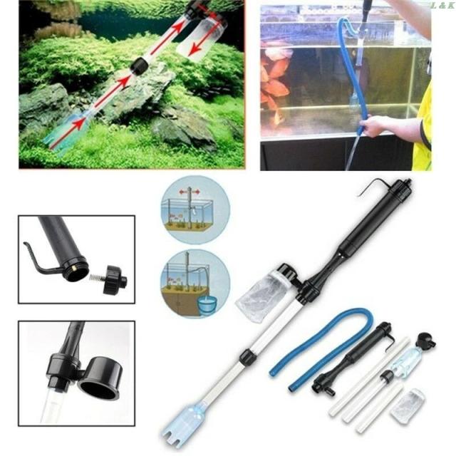 Aspirador de Aquário Portátil com Bateria e Filtro de Água para Limpeza Eficiente de Cascalho e Tanques de Peixes