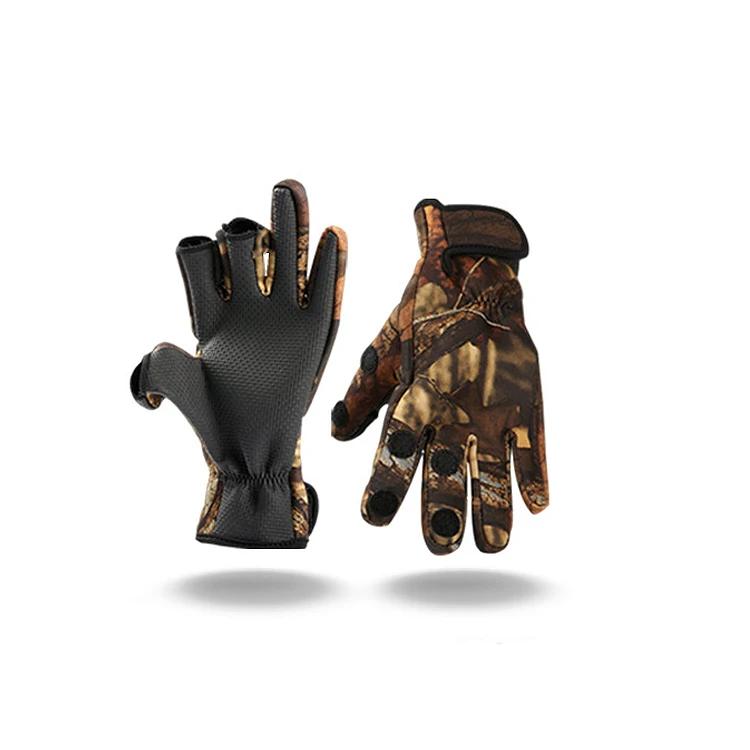 Luvas de inverno para pesca e atividades ao ar livre, luva impermeável com três dedos cortados, antiderrapante, luva de escalada, caminhadas, camping, ciclismo - Image 1