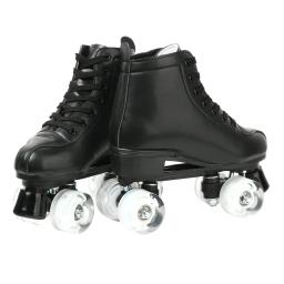 Patins de couro PU para mulheres, sapatos de patinação, deslizando em linha, patins quad, treinamento, tamanho europeu, 4 rodas, flash wheel, branco - Image 2