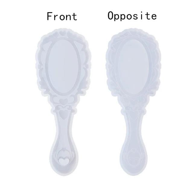 Molde de Silicone Oval para Fazer Jóias DIY em Resina Epóxi e Maquiagem com Pente UV