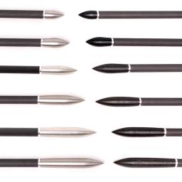 12 pçs broadheads pontas de seta pontos 100 150 200 250 300 350 rosca de grãos ponta de seta para od7.5mm eixo acessórios seta - Image 1