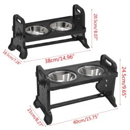 Tigela para cães com altura ajustável e antiderrapante, prato de alimentação para gato, alimentador de água dobrável em aço inoxidável - Image 6