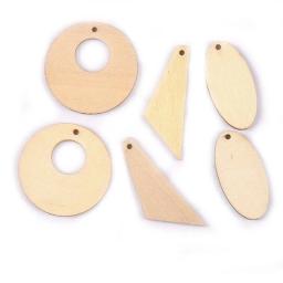 20 pçs forma redonda gota de madeira natural artesanato suprimentos scrapbooking pingente de madeira para brinco diy jóias artesanato 40-50mm m2601 - Image 1