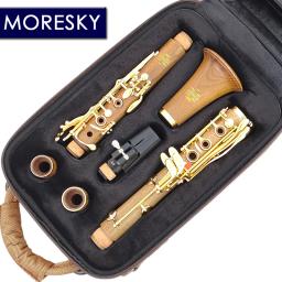 MORESKY-Bambu e Cocobolo madeira profissional clarinete, Bb banhado a ouro, 18 chaves, Sib Klarnet, M9 · GU - Image 1