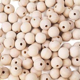 6-50mm contas de madeira diy artesanato natural contas de madeira sem chumbo bolas redondas para garland jóias fazendo pulseira colar feito à mão - Image 1
