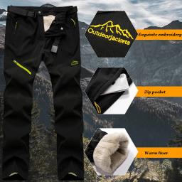 Novas calças de esqui dos homens e das mulheres ao ar livre à prova de vento à prova dwindproof água quente 2 em 1 calças de neve inverno esqui snowboard marca-40 graus - Image 4