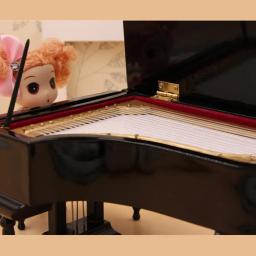 Réplica miniatura do conjunto do modelo do piano de cauda, mini piano com tamborete, coleção do instrumento musical, exposição decorativa dos ornamentos - Image 4