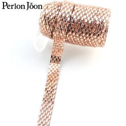 Guarnição de fita de strass para decoração de vestido, fita de ferro, apliques de ferro, vidro preto e dourado, arranjo de cristal, TR099, 1 jarda - Image 5