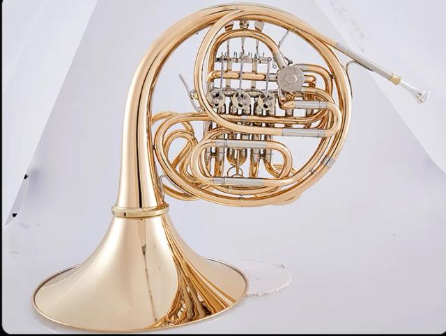Trompa Francesa Bach Dupla Bb/F em Latão Dourado Profissional com Estojo
