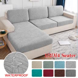 Capa de almofada de assento resistente à água Jacquard, Elastic Grey Sofa Cover, Living Room Furniture Protector for Pet and Kids, Removível - Image 6