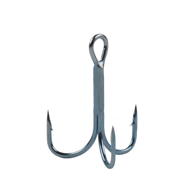 Gancho de Pesca Triplo Antiferrugem em Branco e Azul - 200 Peças de Alta Qualidade com Design Inclinada