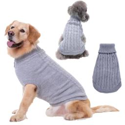 Suéter feminino para cães, blusão quente pequeno e grande, gola alta, roupa de malha para cães e gatos pequenos, médios e grandes - Image 1
