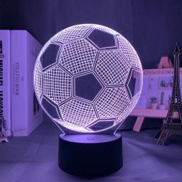 3D Ilusão Night Light com Sensor de Toque, Bola De Futebol, Luz Noturna Remota para Crianças, Decoração Do Quarto, Lâmpada De Mesa De Futebol, Presente - Image 2