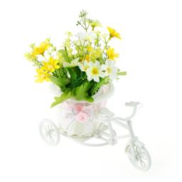 21021 nova bicicleta decorativo cesta de flores mais novo plástico branco triciclo bicicleta design flor cesta de armazenamento festa decoração vasos - Image 4